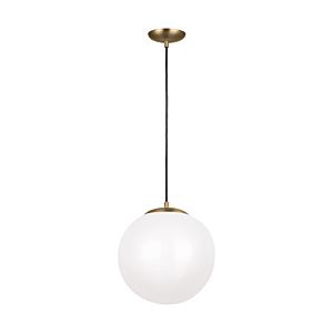 Visual Comfort Studio Leo - Hanging Globe LED Pendant Light in Satin Brass
