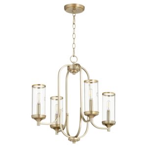 Quorum Collins 4 Light 21 Inch Transitional Chandelier in Aged Brass