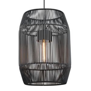 Seabrooke 1-Light Outdoor Pendant in Natural Black