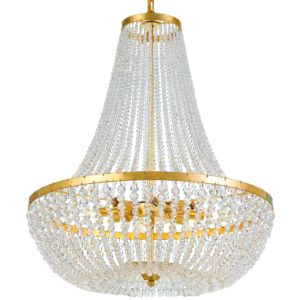  Rylee Modern Chandelier in Antique Gold with Clear Glass Beads Crystals