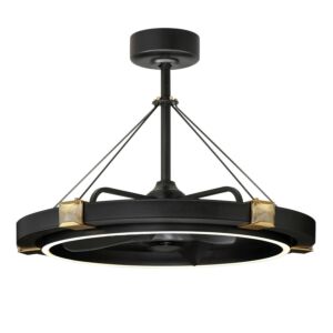 Jewel 1-Light LED Fandelight in Black with Gold