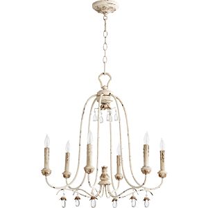 Quorum Venice 6 Light 27 Inch Transitional Chandelier in Persian White