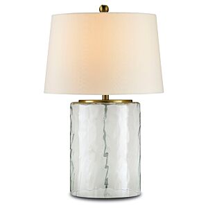 Currey & Company 25" Oscar Table Lamp in Clear and Brass