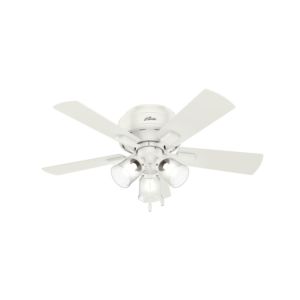 Hunter Crestfield 42 Inch 3 Light Low Profile Ceiling Fan in Fresh White