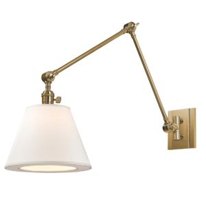 Hudson Valley Hillsdale 13 Inch Wall Sconce in Aged Brass