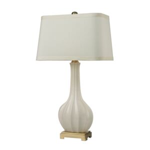 Fluted Ceramic 1-Light Table Lamp in White