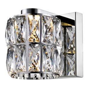 Ice 1-Light LED Bathroom Vanity Light in Mirrored Stainless Steel