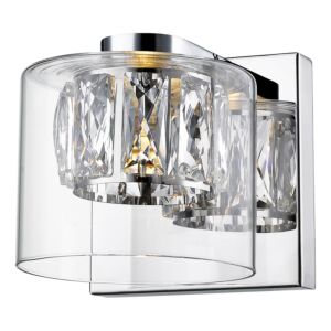 Private Collection 1-Light LED Bathroom Vanity Light in Mirrored Stainless Steel