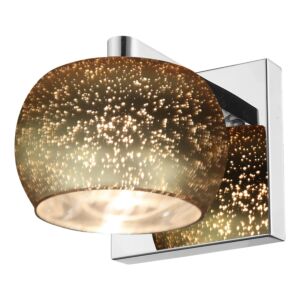 Galaxy 1-Light Bathroom Vanity Light in Mirrored Stainless Steel