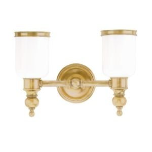 Hudson Valley Chatham 2 Light Bathroom Vanity Light in Aged Brass