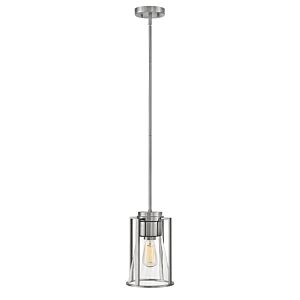 Hinkley Refinery 1-Light Pendant In Brushed Nickel With Clear Glass