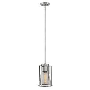 Hinkley Refinery 1-Light Pendant In Brushed Nickel With Smoked Glass