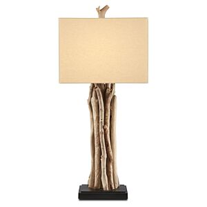 Currey & Company 33" Driftwood Table Lamp in Natural and Old Iron