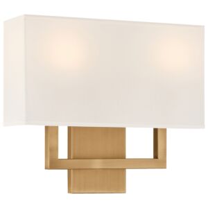 Mid Town 2-Light LED Wall Sconce in Antique Brushed Brass