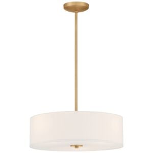 Mid Town 3-Light LED Pendant or Semi-Flush in Antique Brushed Brass