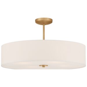 Mid Town 4-Light LED Pendant or Semi-Flush in Antique Brushed Brass