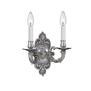Crystorama 2 Light 10 Inch Wall Sconce in Pewter