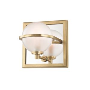Hudson Valley Axiom 6 Inch Bathroom Vanity Light in Aged Brass