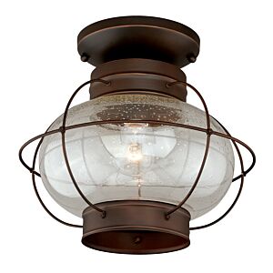 Chatham 1-Light Outdoor Semi-Flush Mount in Burnished Bronze