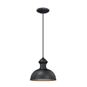 Franklin 1-Light Outdoor Pendant in Oil Burnished Bronze and Light Gold