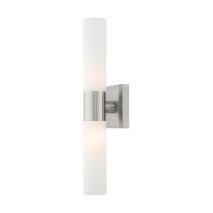 Aero 2-Light Bathroom Vanity Light in Brushed Nickel