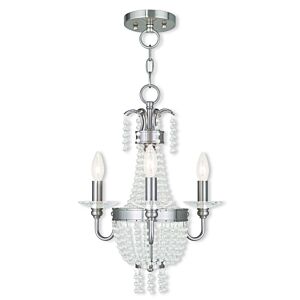 Valentina 3-Light Mini Chandelier with Ceiling Mount in Brushed Nickel