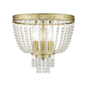 Valentina 3-Light Ceiling Mount in Hand Applied Winter Gold
