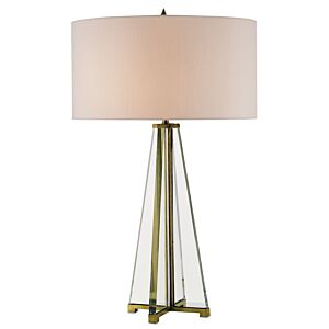 Lamont 2-Light Table Lamp in Clear with Brass