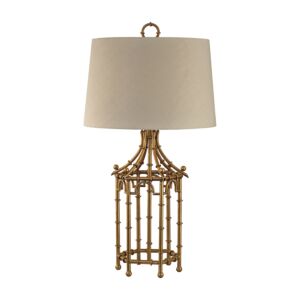 Bamboo Birdcage 1-Light Table Lamp in Gold Leaf