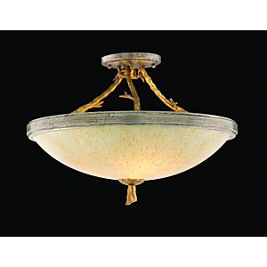 Corbett Parc Royale 3 Light Ceiling Light in Gold And Silver Leaf