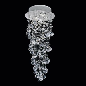 CWI Double Spiral 2 Light Flush Mount With Chrome Finish