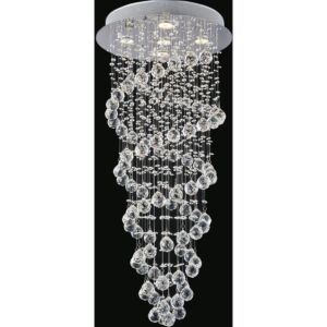 CWI Lighting Double Spiral 5 Light Flush Mount with Chrome finish
