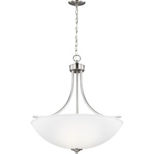 Sea Gull Geary 4 Light 27 Inch Pendant Light in Brushed Nickel