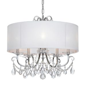 Crystorama Othello 5 Light 26 Inch Modern Chandelier in Polished Chrome with Clear Spectra Crystals