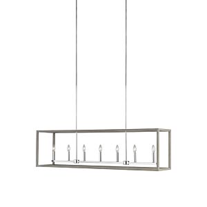 Moffet Street 7-Light Island Pendant in Washed Pine