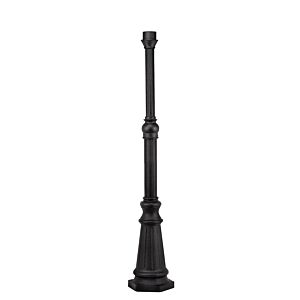 6.5Ft Post Light With Cast Aluminum Base Post in Black