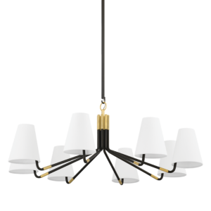 Stanwyck 8-Light Chandelier in Aged Brass With Distressed Bronze