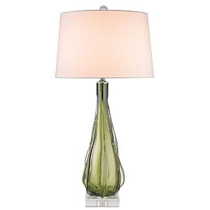 Currey & Company 34 Inch Zephyr Table Lamp in Green and Clear
