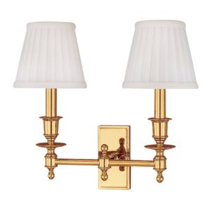 Hudson Valley Ludlow 2 Light 13 Inch Wall Sconce in Polished Bronze