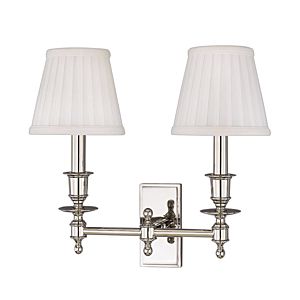 Hudson Valley Ludlow 2 Light 13 Inch Wall Sconce in Satin Nickel