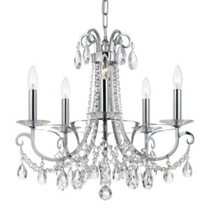 Crystorama Othello 5 Light 19 Inch Chandelier in Polished Chrome with Clear Swarovski Strass Crystals