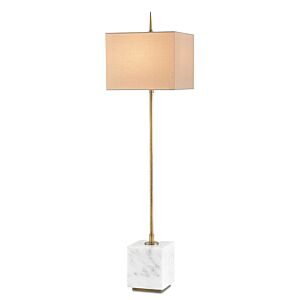Thompson 1-Light Table Lamp in Brass with White
