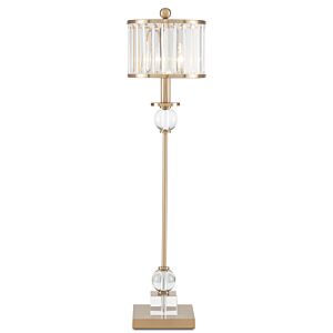 Currey & Company 33" Parfait Table Lamp in Clear and Antique Brass