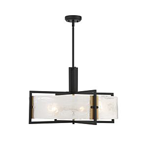 Savoy House Hayward 5 Light Pendant in Matte Black with Warm Brass Accents