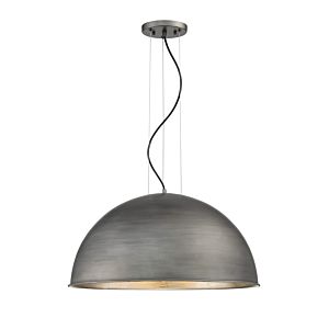 Savoy House Sommerton 3 Light Pendant in Rubbed Zinc with Silver Leaf