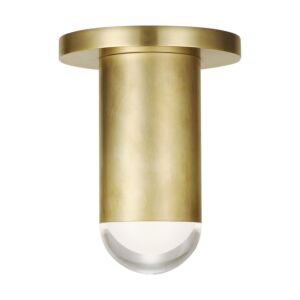 Ebell 1-Light LED Flush Mount in Natural Brass