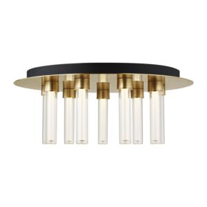 Kola 9-Light 8.80"H LED Flush Mount in Natural Brass