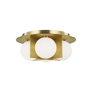 Orbel 4-Light 6.30"H LED Flush Mount in Aged Brass