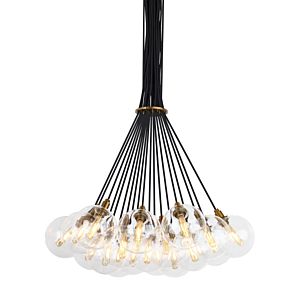 Tech Gambit Transitional Chandelier in Aged Brass and Clear