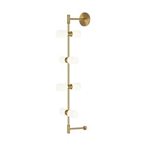 Tech ModernRail 8 Light 36 Inch Wall Sconce in Aged Brass and Glass Cylinders